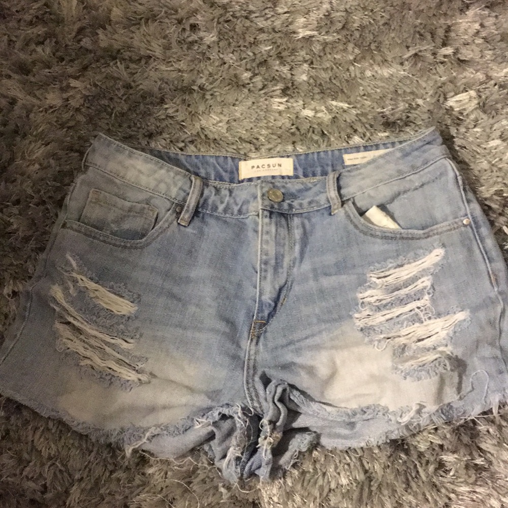 pacsun ripped jean shorts